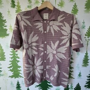 Mauve and Cream Button Down Shirt